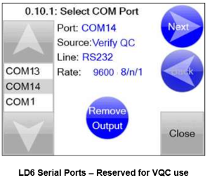 press the and scroll to desired com port in the list (COM 9 to 14)